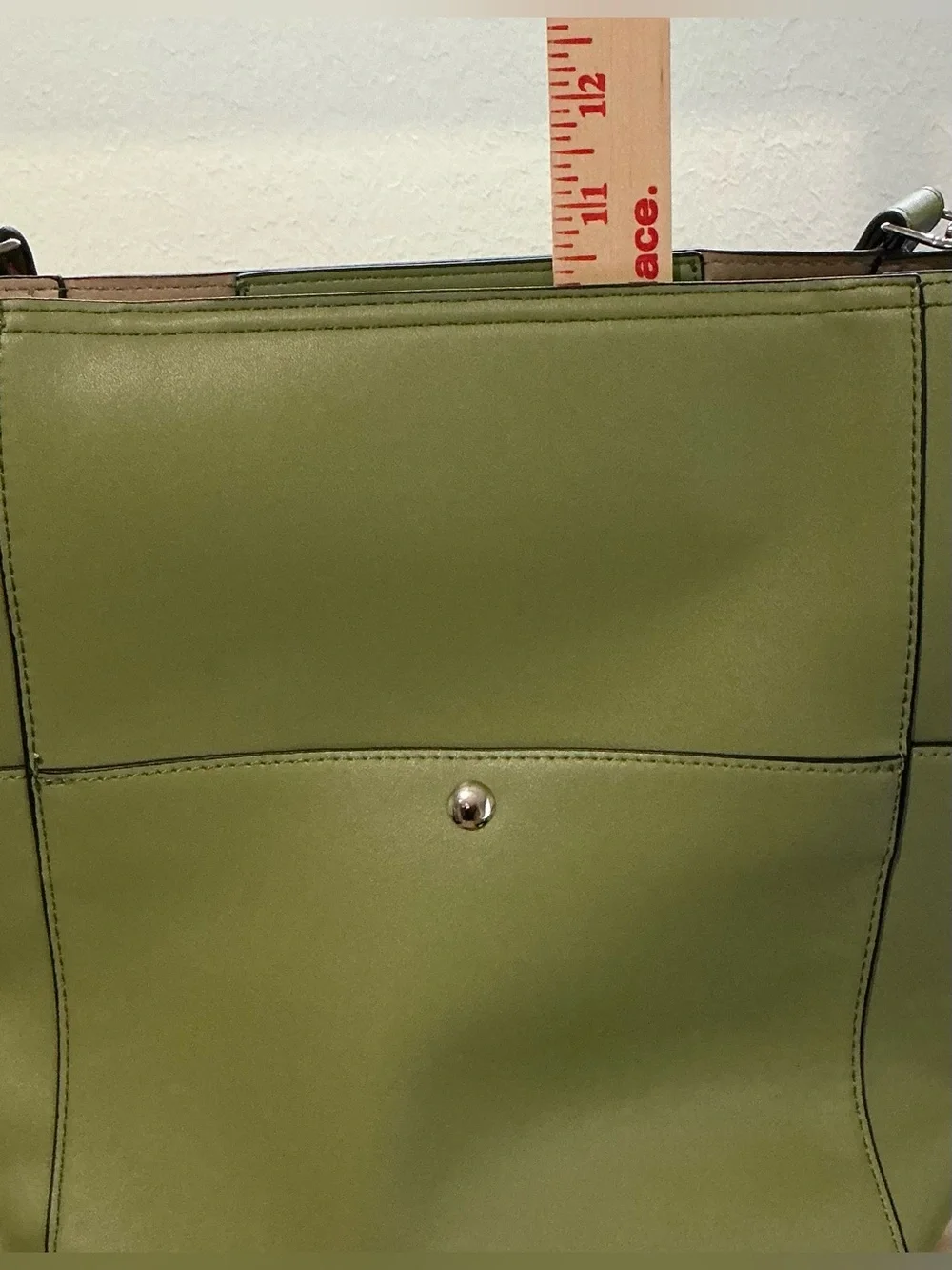 NWOT Bromen Vegan Leather Hobo Bucket Bag  Purse Green Multi Color Guitar Strap